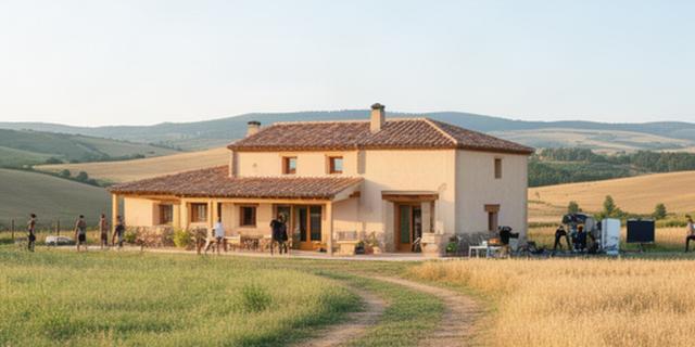Casa rural entre campos de Segovia preparada para el rodaje de un reality juvenil
